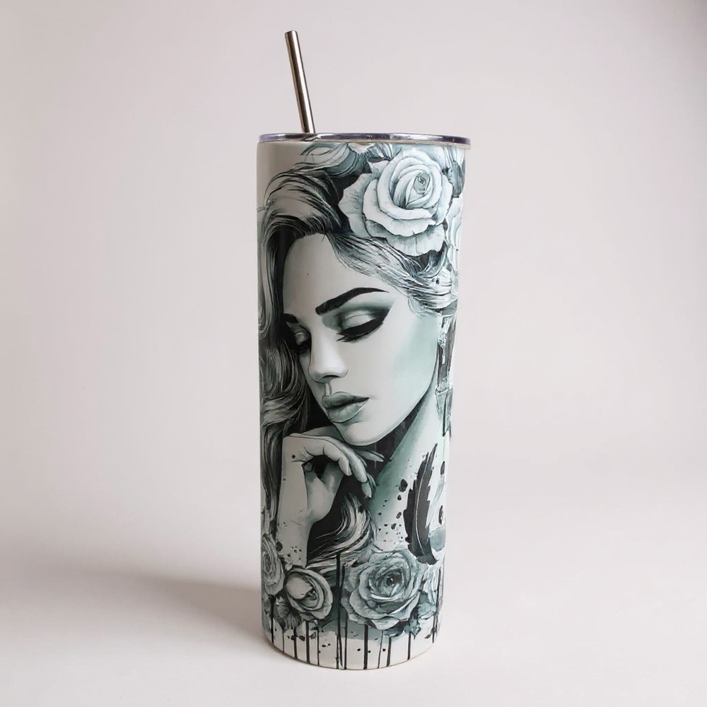 Floral Art Stainless Steel Tumbler